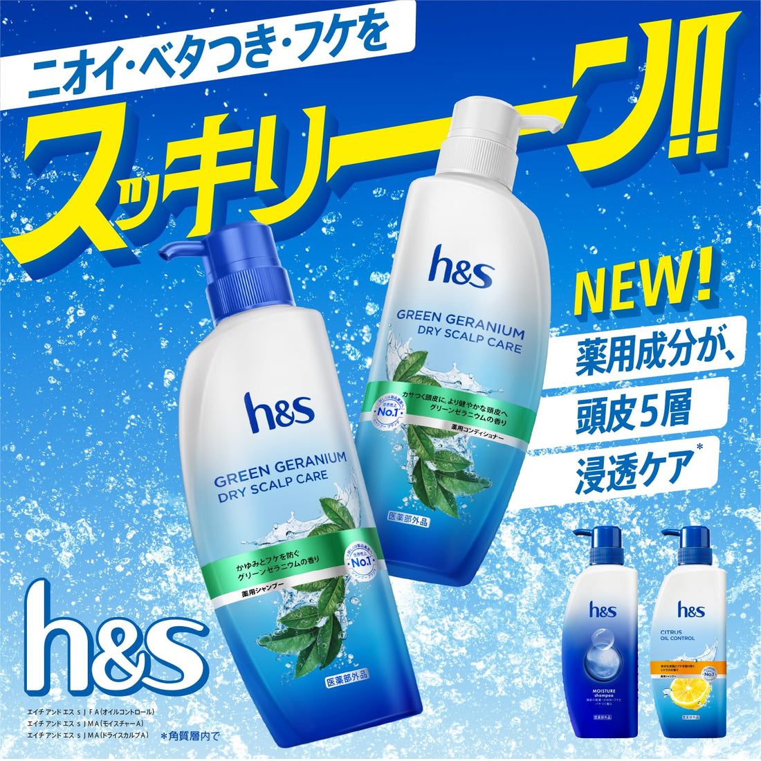 h&s Green Geranium Conditioner 660g for Dry Scalp Care