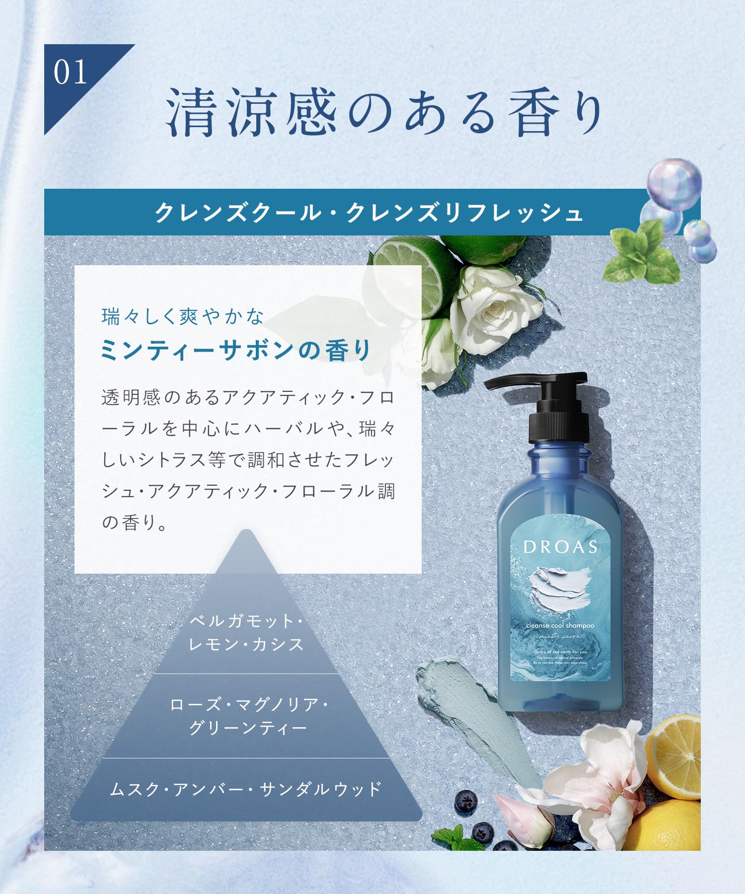 DROAS Refreshing Treatment Cleanser with Minty Soap Scent 200ml