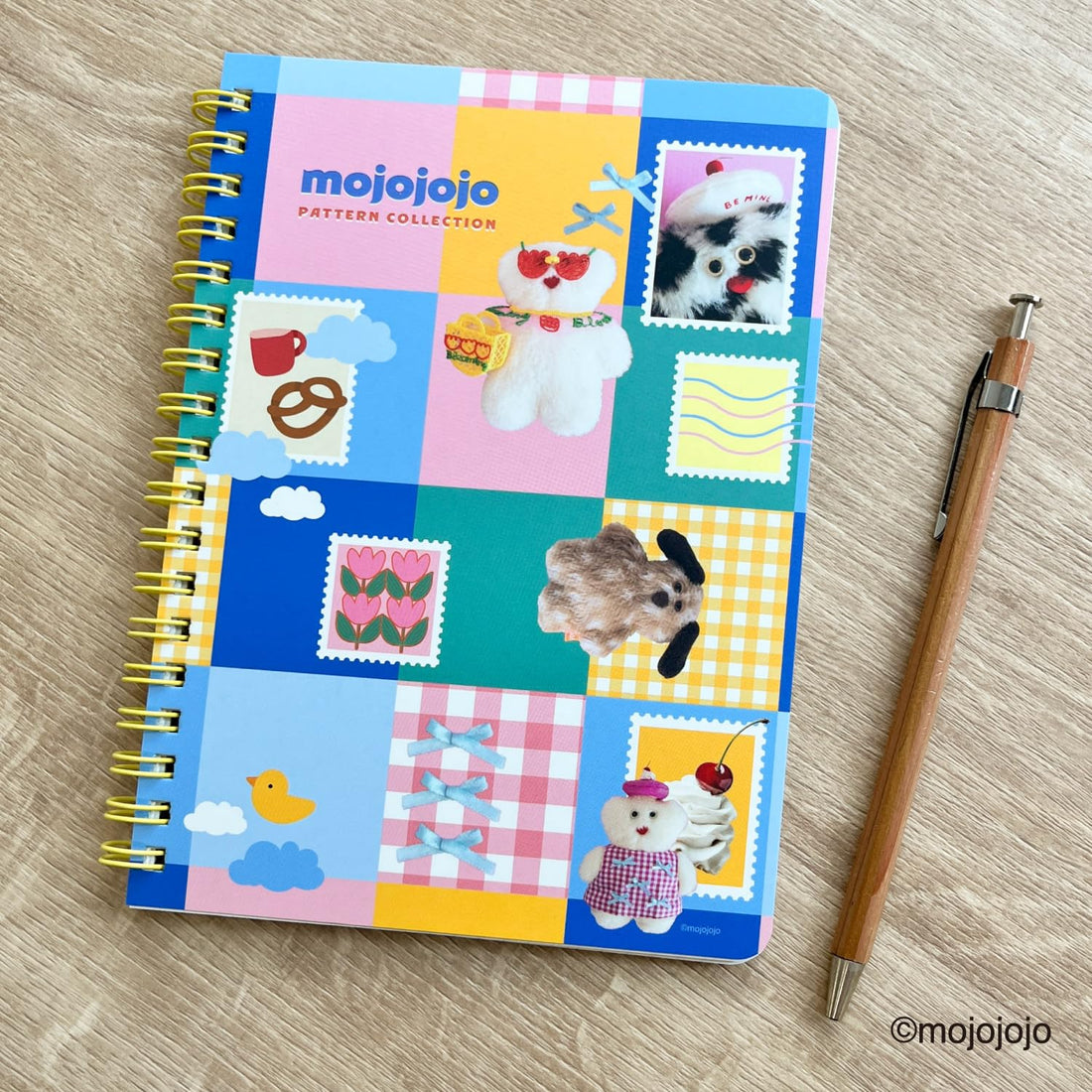 mojojojo B6 Ring Notebook Blue and Pink Pattern Collection