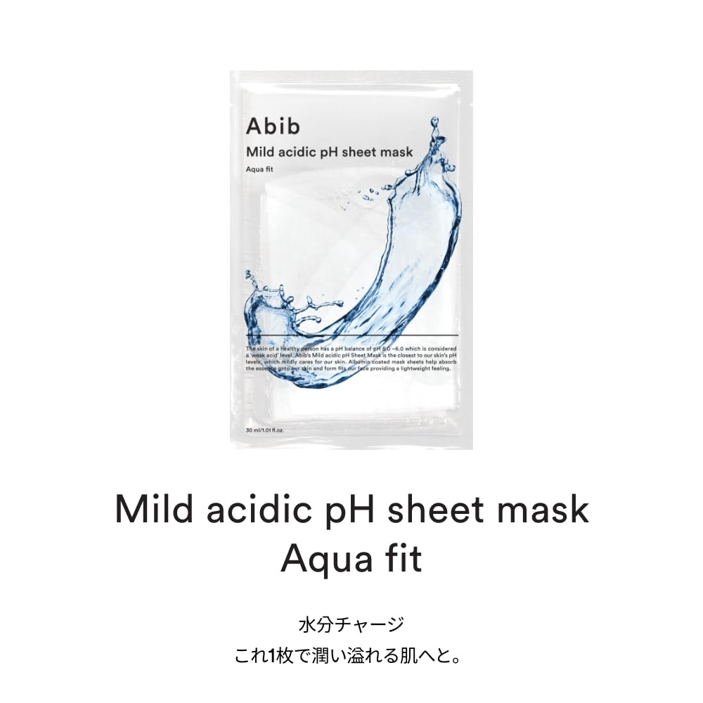 Abib Weak Acid Sheet Mask Pack Aqua Fit 10 Sheets for Japanese Skincare