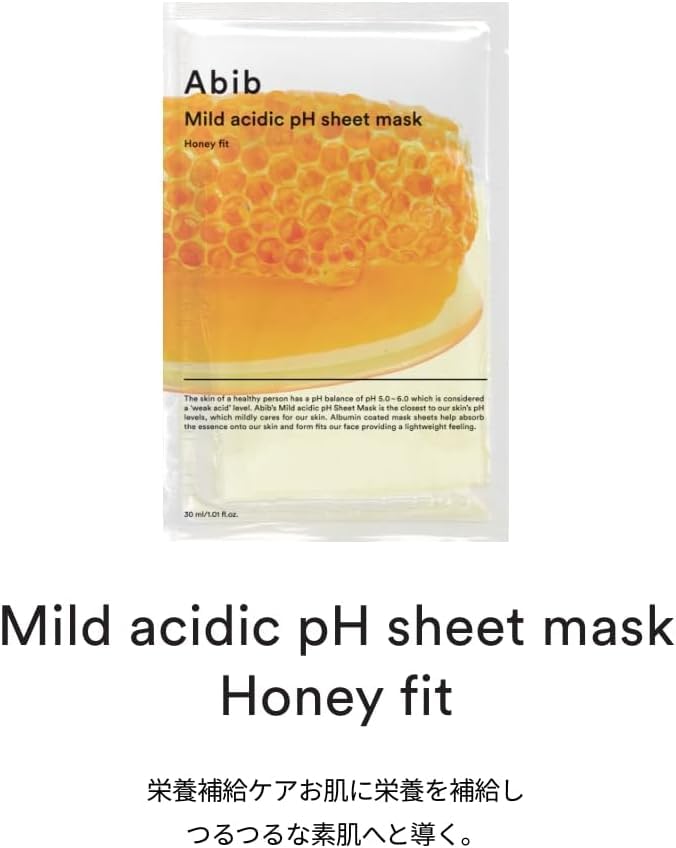 Abib Weak Acidic Sheet Mask Pack Honey Fit 10 Sheets