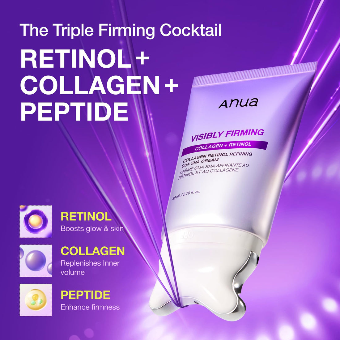 ANUA Gua Sha Cream with Collagen and Retinol 80ml for Facial Care