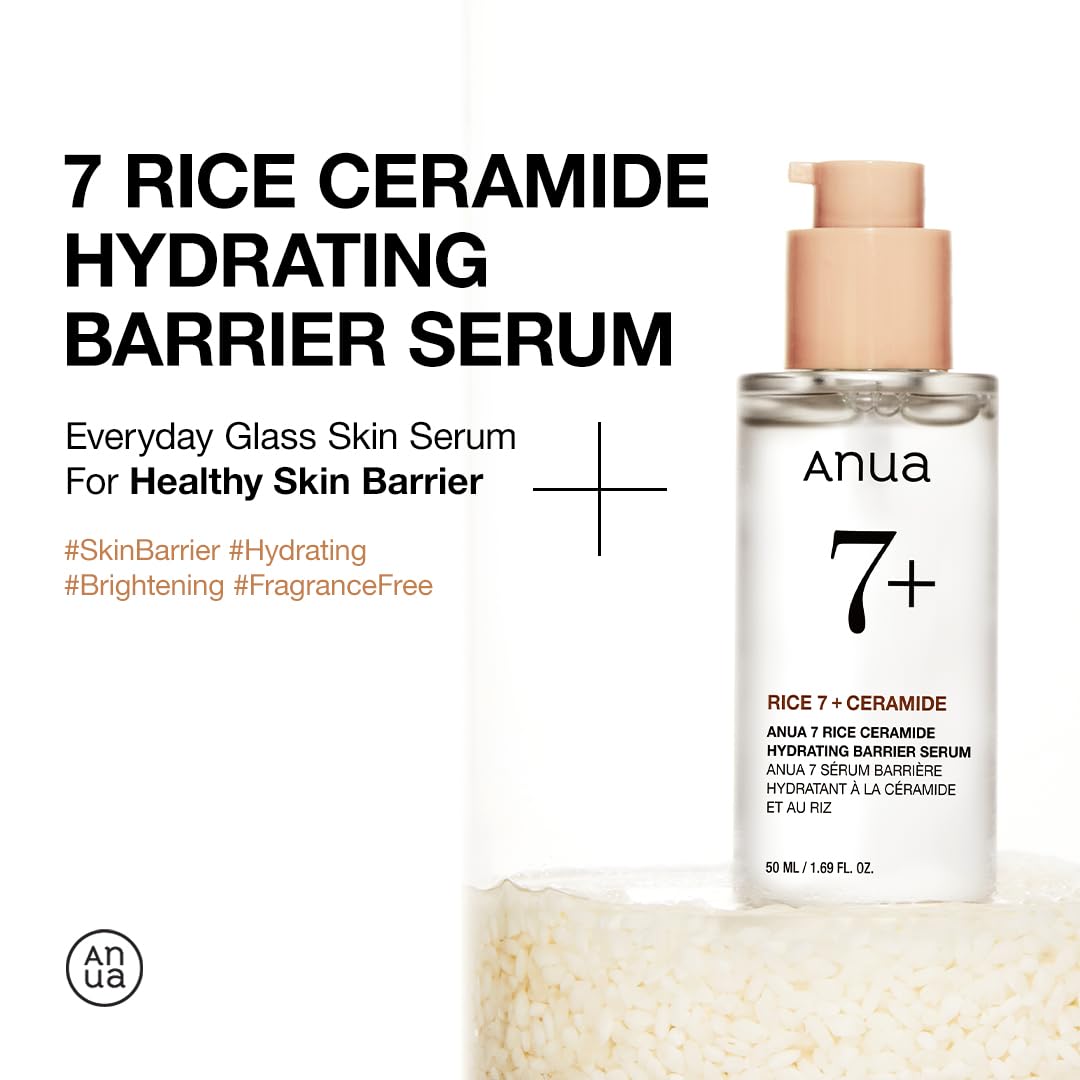 ANUA Rice Ceramide Glow Serum 50ml for Hydration and Skin Barrier Care