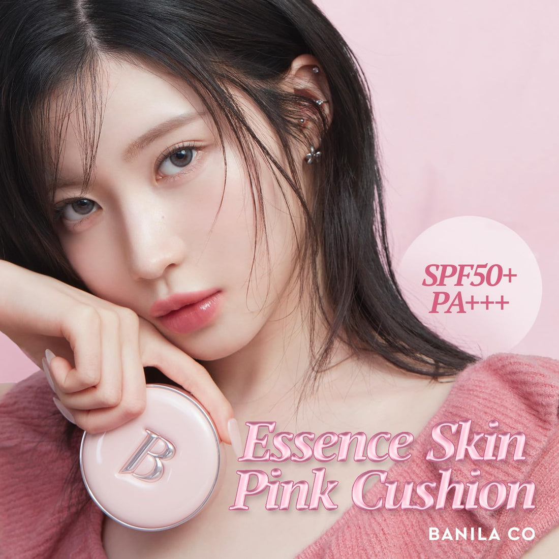 BANILA CO Essence Skin Pink Cushion 12g SPF50+ for Dewy Finish