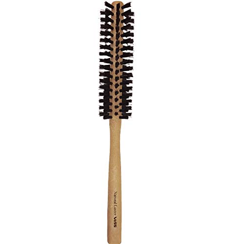 BES Natural Luster Hair Brush 100% Natural Boar Bristle Roll Brush