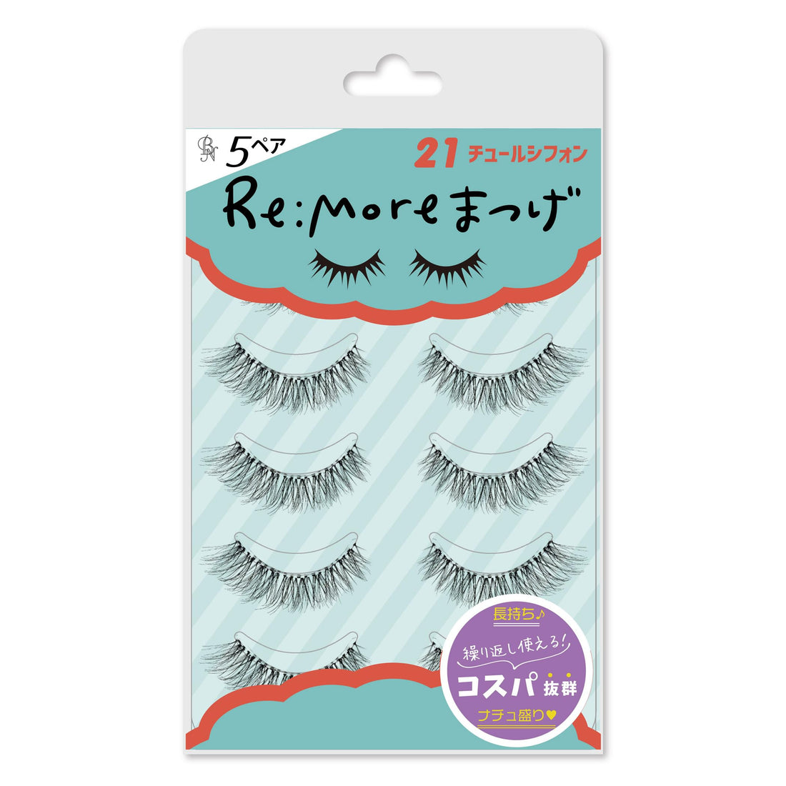 ビーエヌ Faux Cils RRME-21 Chiffon Tulle 5 Paires