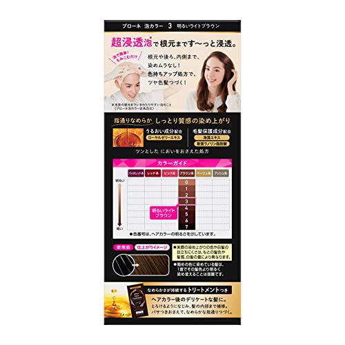 Blaune Foam Hair Color 3 Light Brown 1 Kit