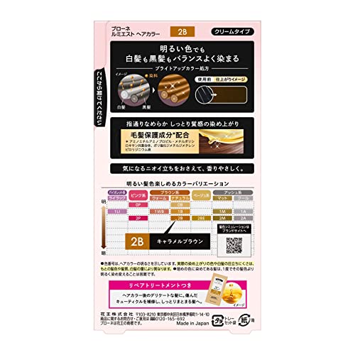 Blaune Lumiest Hair Color 2B Caramel Brown 108g Cream Formula
