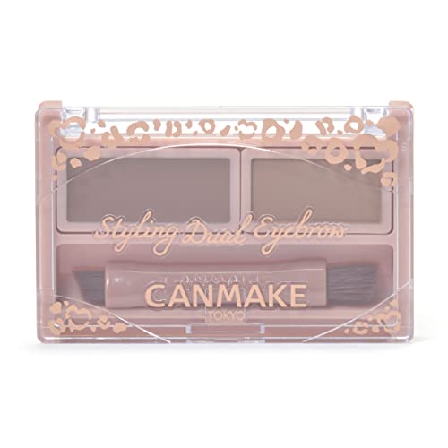 Canmake Styling Dual Eyebrow 02 Warm Brown Wax Base x Powder Base Fluffy Three-Dimensional Eyebrows 1 piece (x 1)