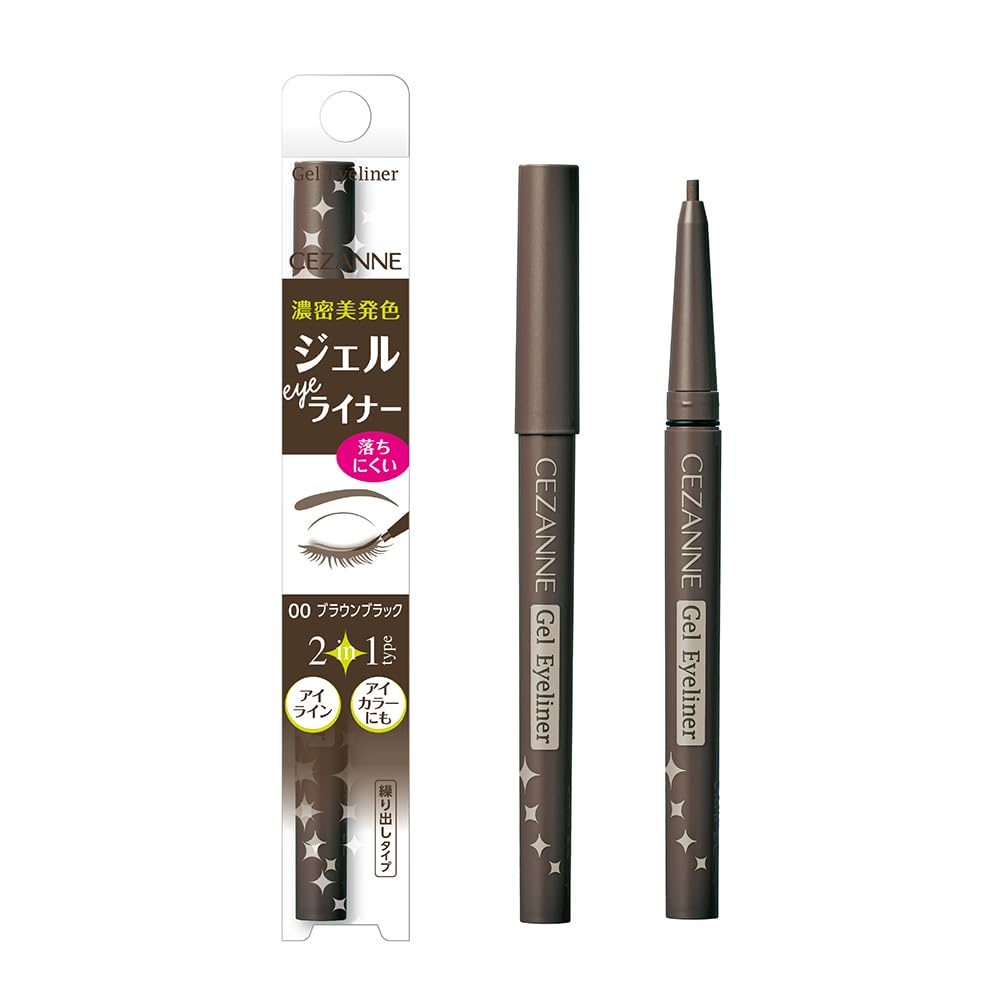 CEZANNE Gel Eyeliner 00 Brown Black 0.1g Smooth Application