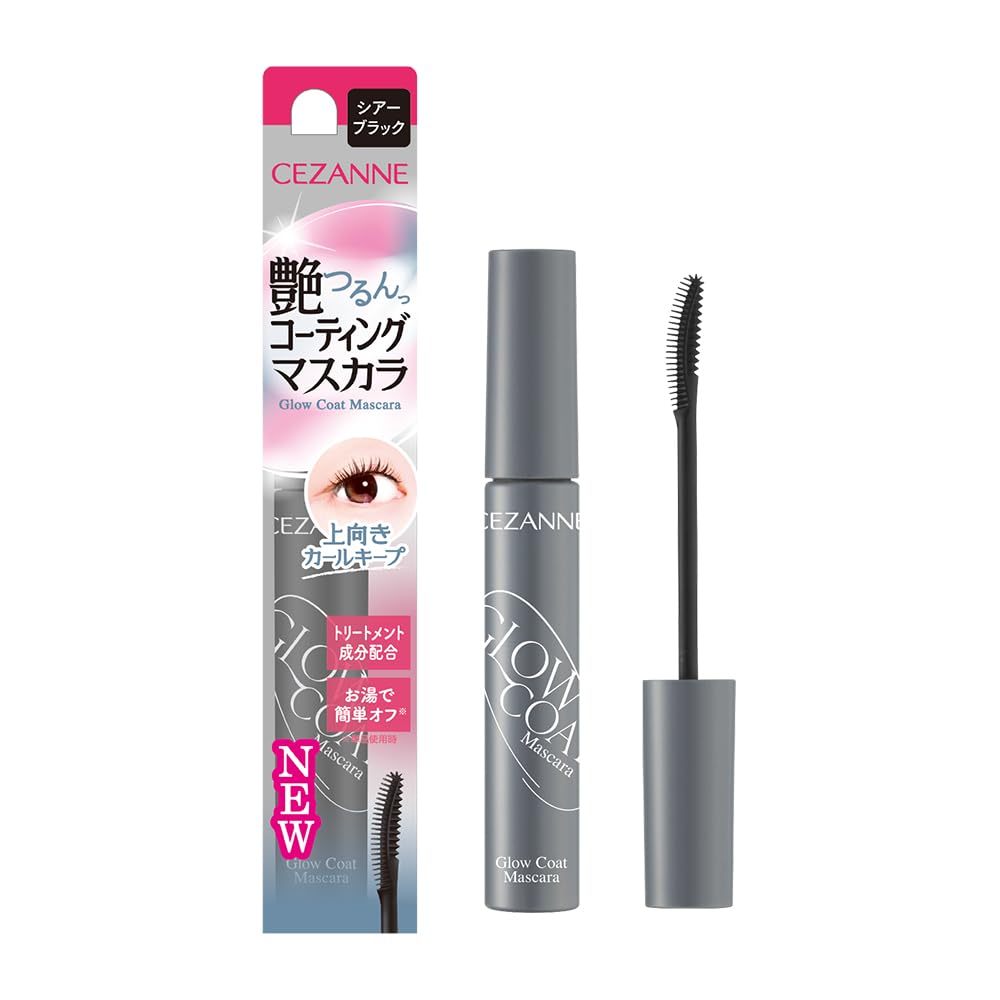 CEZANNE Glow Coat Mascara Sheer Black 6.0g Waterproof Long-lasting Formula
