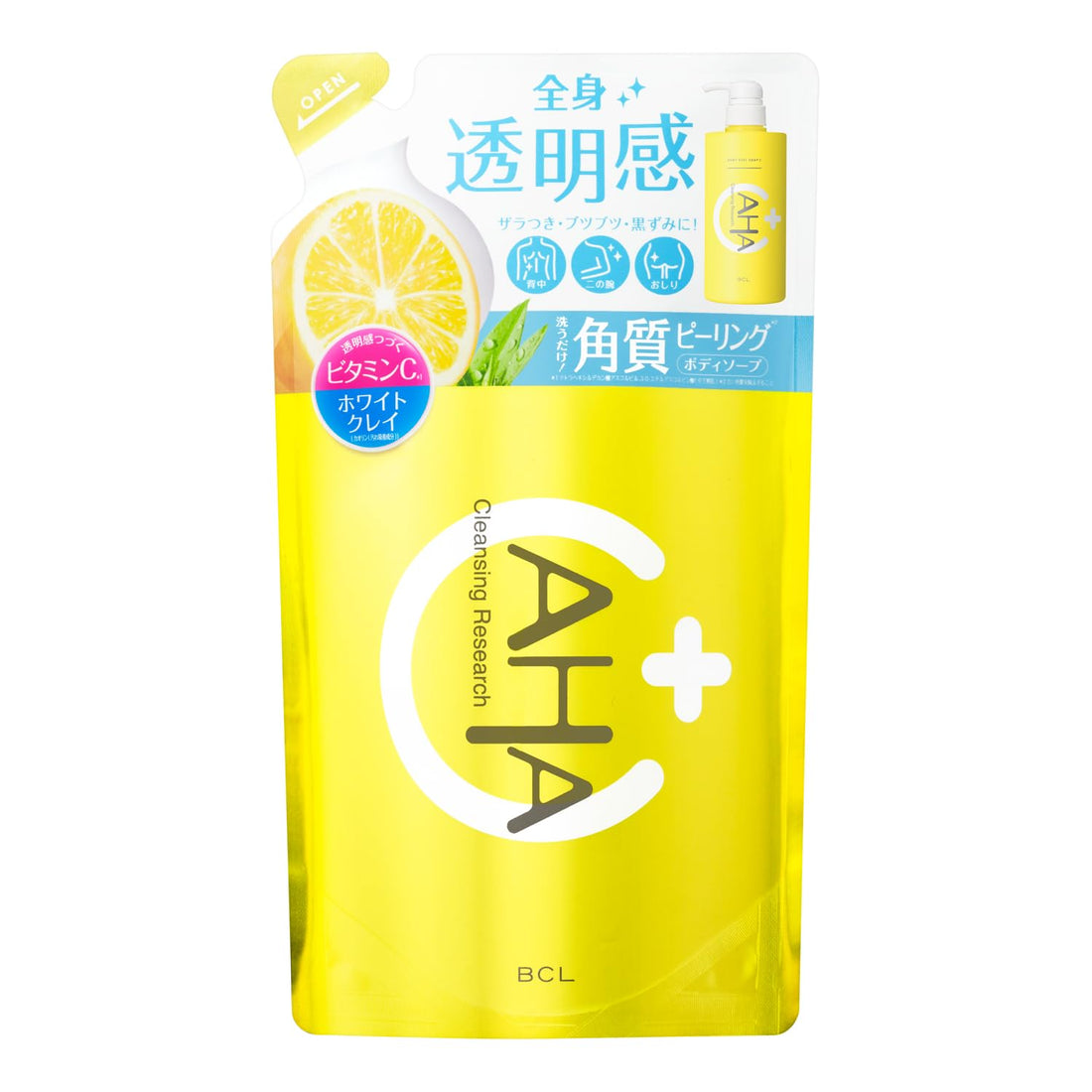 CLEANSING RESEARCH Body Peel Soap Refill 400ml with AHA and Vitamin C