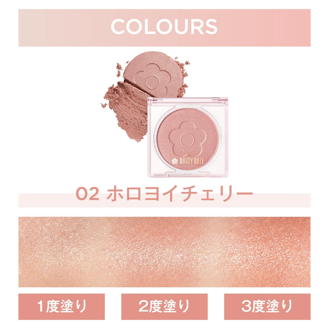 DAISY DOLL Powder Blush Bloom 02 Holoyoi Cherry 7g for Radiant Skin