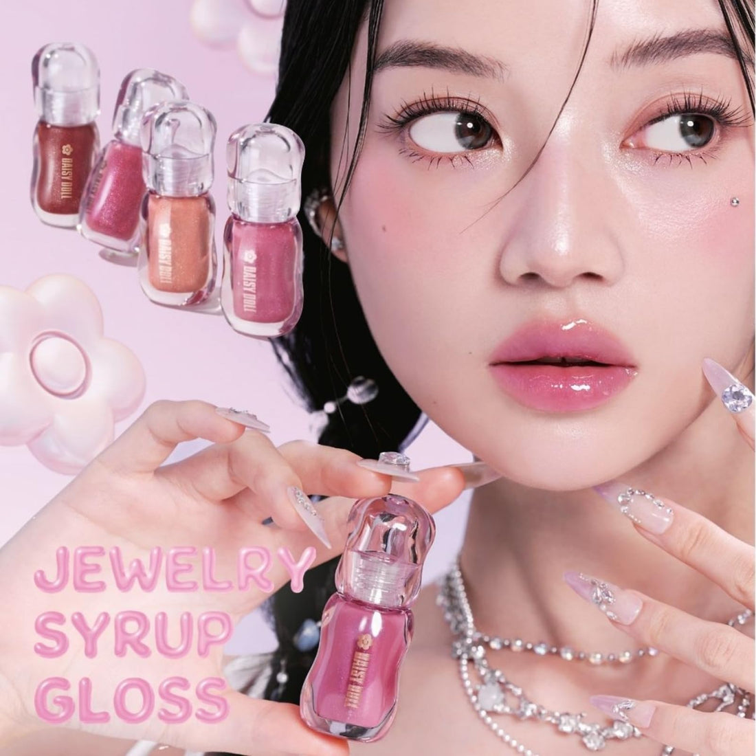 DAISY DOLL Lip Gloss with Raspberry Gem 08 for Luminous Shine