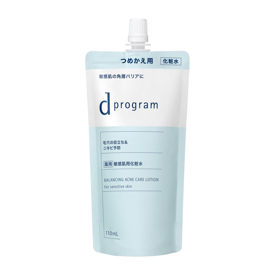 d program Balance & Acne Care Lotion EX (Refill) 110mL | Toner | Milk & Lotion Type | Fragrance-Free | Delicate Moisturizing, Skin Roughness Prevention, Focus on Beautiful Skin Bacteria | Shiseido