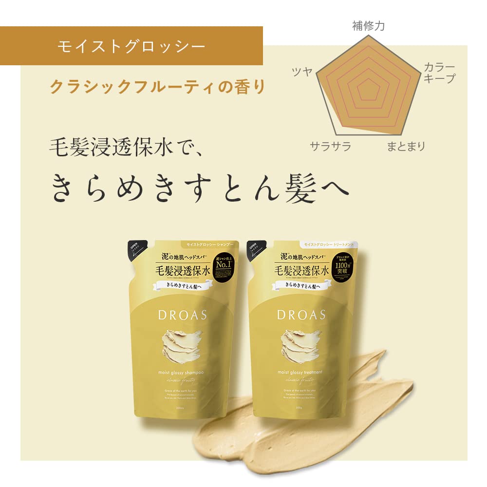 DROAS Moist Glossy Treatment Refill 350g for Japanese Hair Care