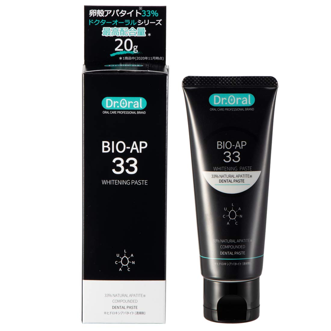 Dr.Oral Whitening Paste 33 60g Eggshell Apatite Series Maximum Concentration 33% (20g) Mint Toothpaste