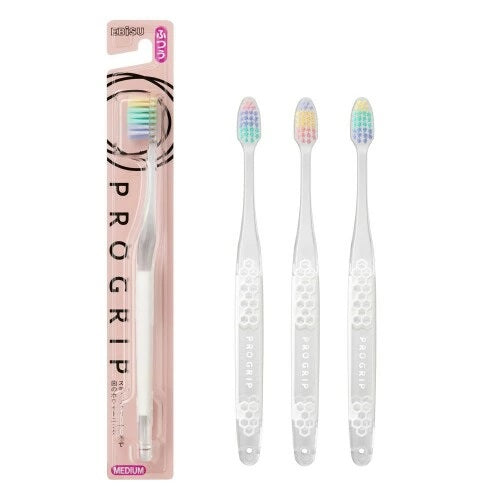 B-8067M Brosse à dents Pro Grip type III normale, ensemble de 3 pièces