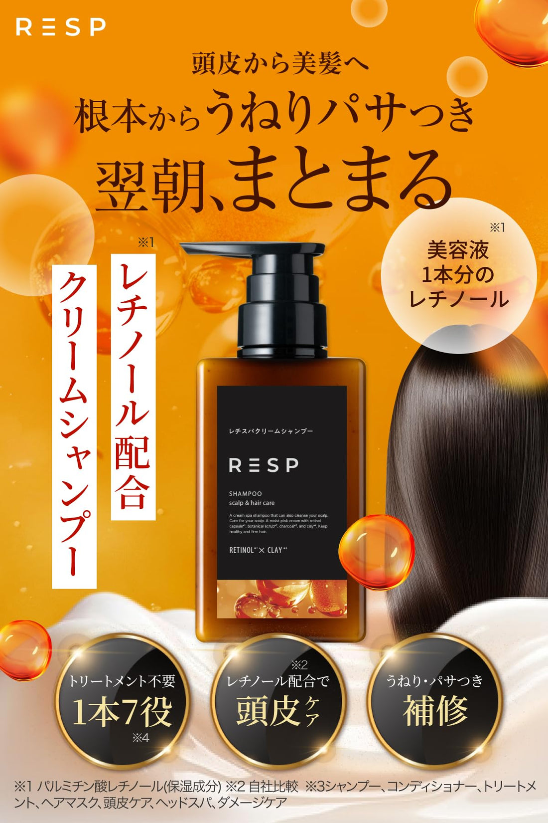 emoc Crème Shampooing Réparateur 1L avec Capsules de Rétinol