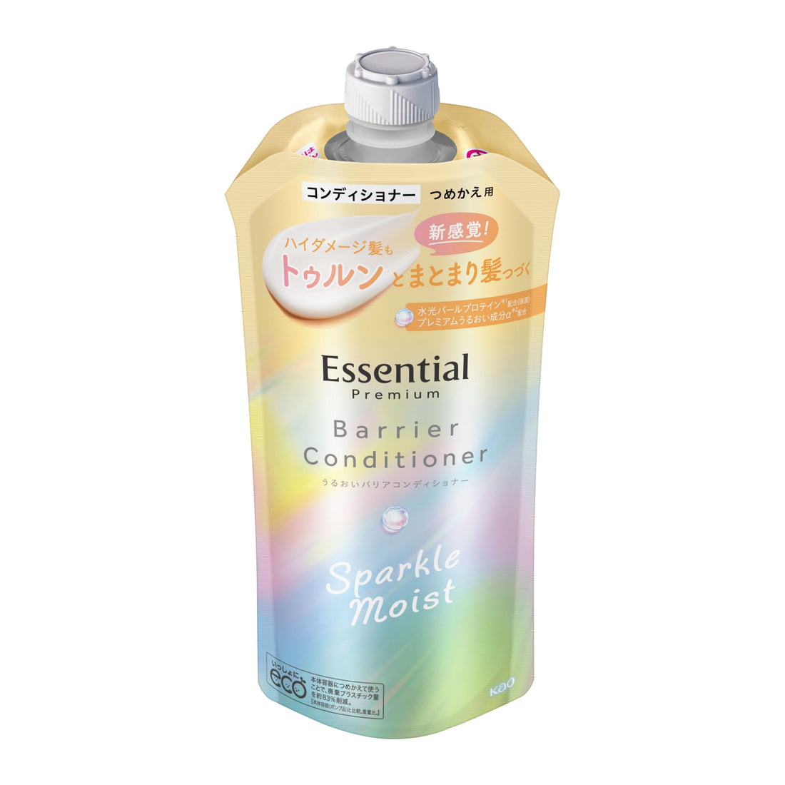 Essential エッセンシャル プレミアム うるおいバリアコンディショナー スパークルモイスト つめかえ用 330ml ホワイトピーチ&ムスクの香り
