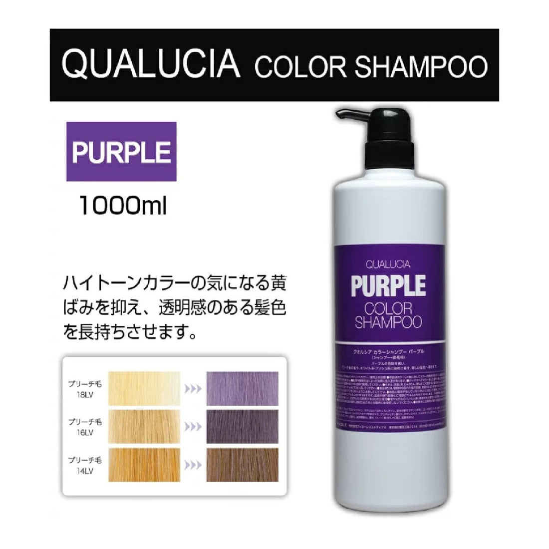 FIOLE Quorsia Color Shampoo 1000ml Purple for Japanese Hair Care