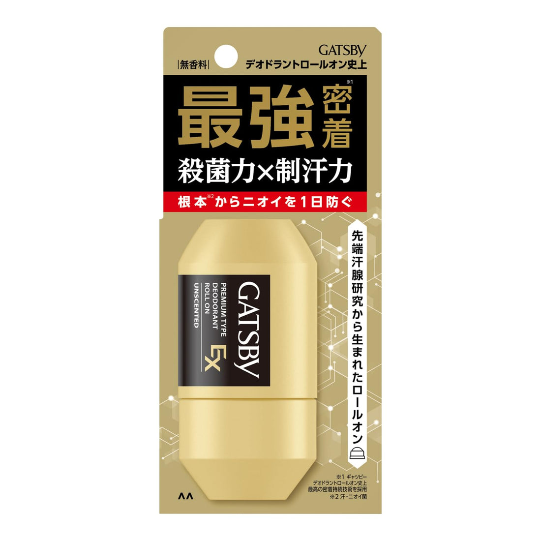 GATSBY EX Premium Type Deodorant Roll-On Unscented 50ml