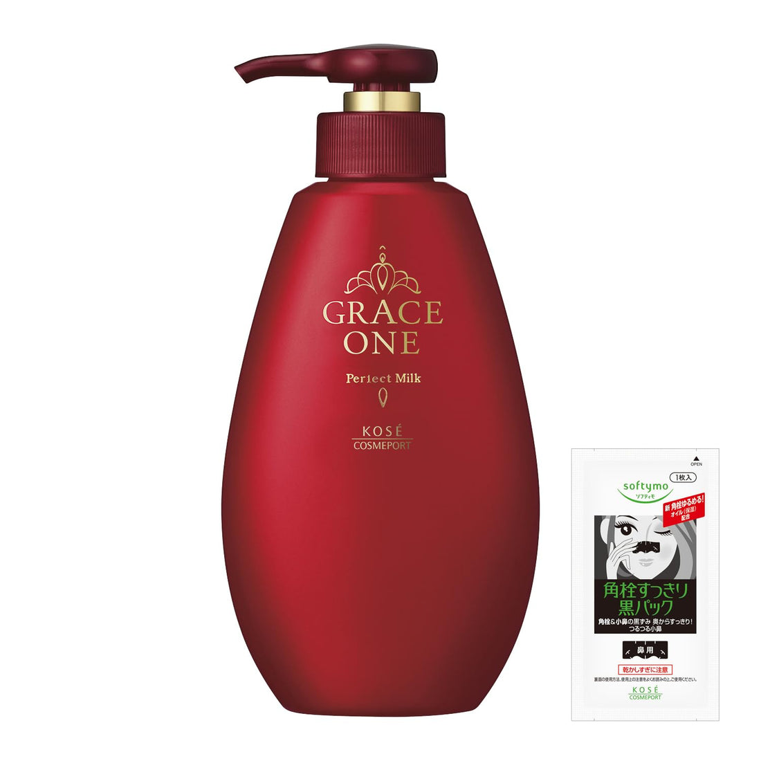 GRACEONE KOSE コーセー グレイスワン 濃潤液 (保湿液) オールインワンクリーム 230ml + 鼻用角栓パック1枚おまけ付【Amazon.co.jp限定】