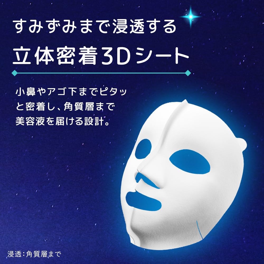 Hadabisei Night Skin Care Mask with Birch Extract 3 Sheets