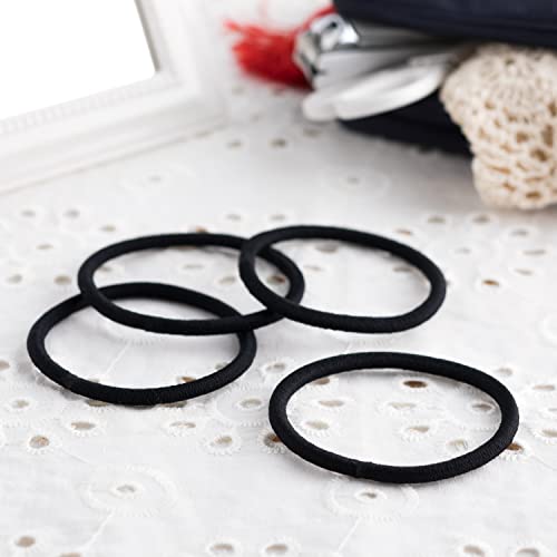 KAI Hepp Ring Hair Ties, Black, 4 Count
