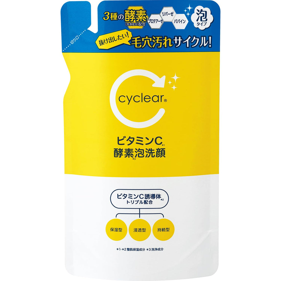Kumanoyushi Cyclear Vitamin C Enzyme Foam Cleanser 250ml