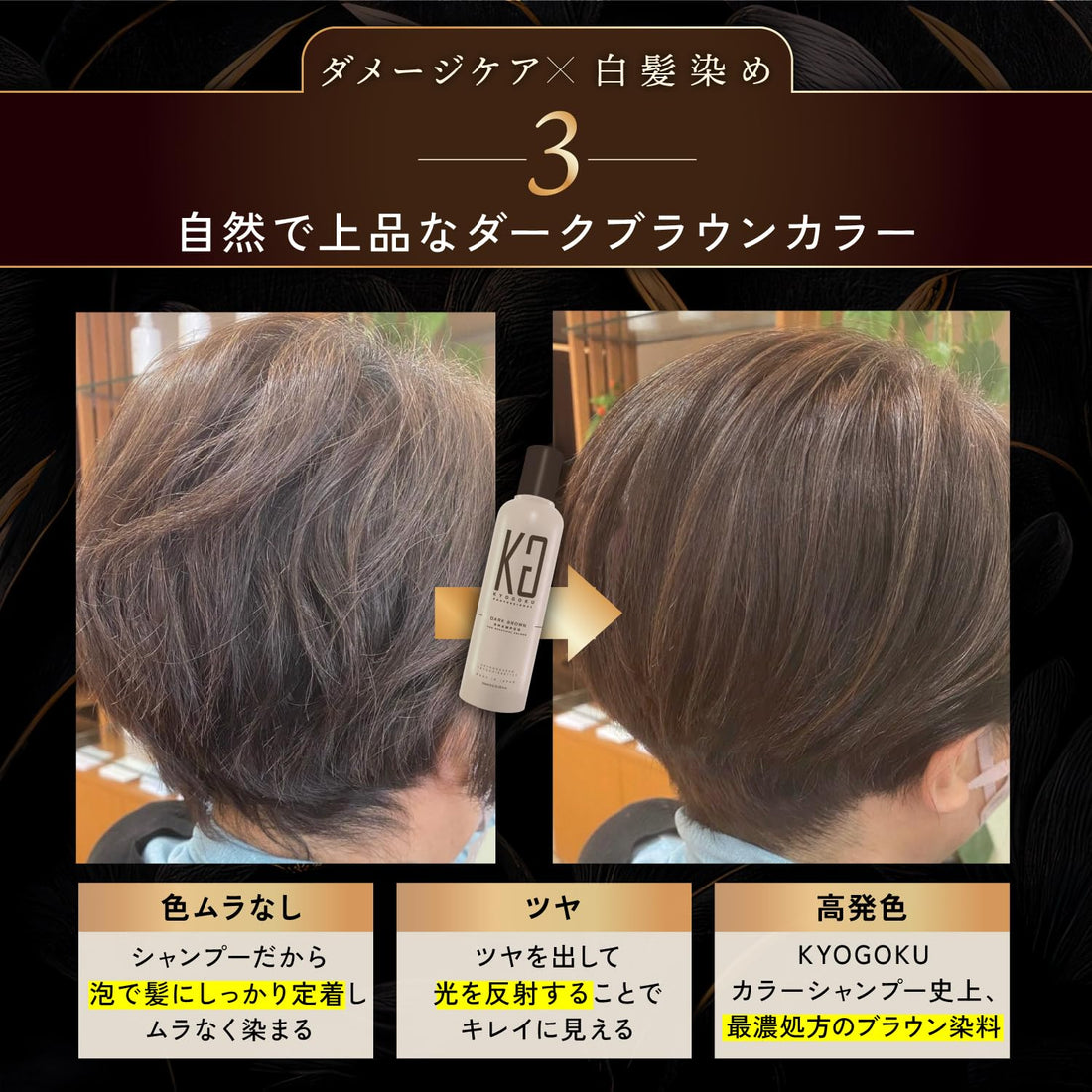 Kyogoku Shampoo Colorant Brun 300ml pour Cheveux Colorés
