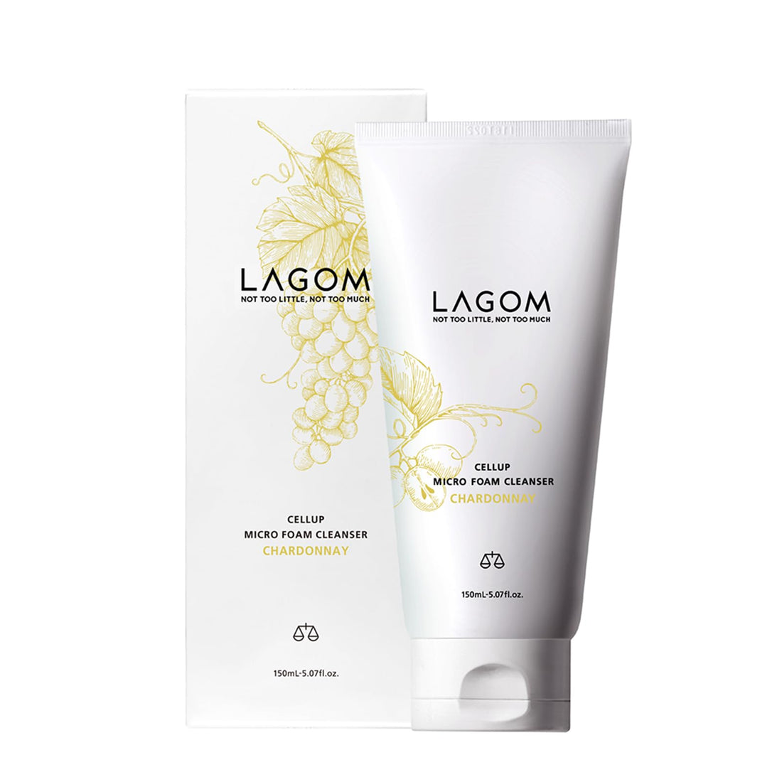 LAGOM Nettoyant Microfoam Parfum de Chardonnay Nettoyant de Nuit Mousse de Nettoyage 150mL Produit Authentique du Japon