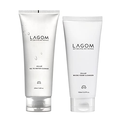 LAGOM Gel-to-Tone Cleanser 220ml and Micro Foam Cleanser 150ml Set