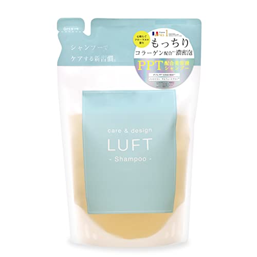 LUFT Shampoo Refill Smooth Type with Soothing Floral Scent 410mL Silky and Smooth Finish with PPT Beauty Serum and Argan Oil Care & Design Amino Acid Shampoo