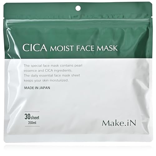 CICA MOIST FACE MASK シカ モイストフェイスマスク 30枚入り Make.iN パック フェイスマスク 日本製 美容成分 保湿 自宅エステ シートマスク 潤いスキンケア (1)