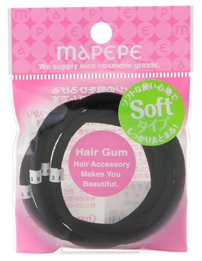 Mapepe Soft Ring Rubber Hair Ties 4 Pieces Black
