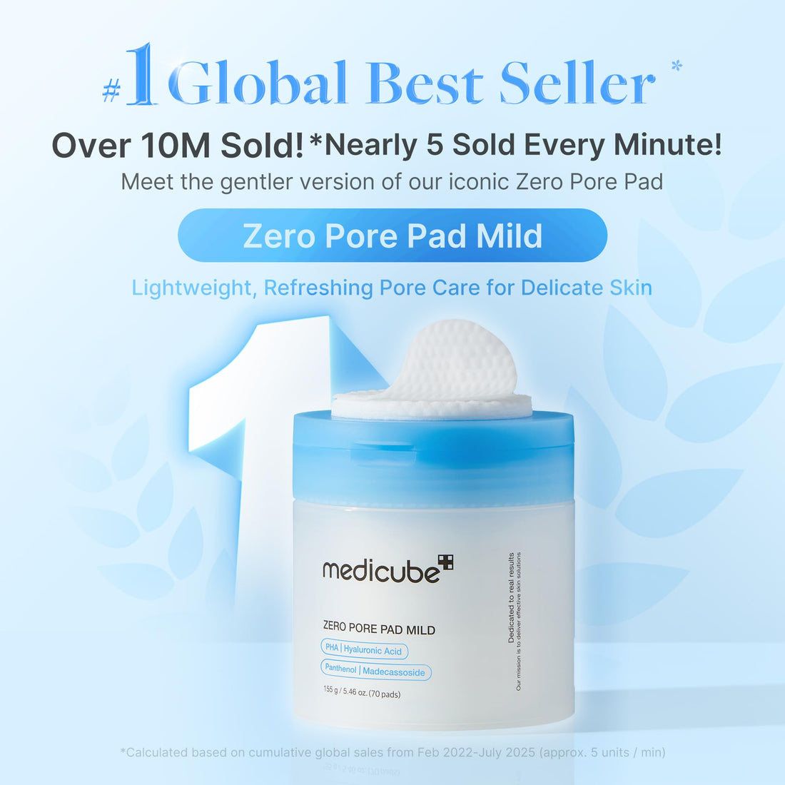 Medicube Zero Pore Pads Mild 2.0 70 Pads Exfoliating Cleansing Pads