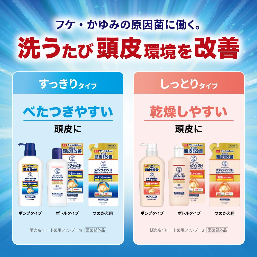 Medikuikku H Scalp Care Shampoo Set 200ml x 2 for Japanese Hair Care