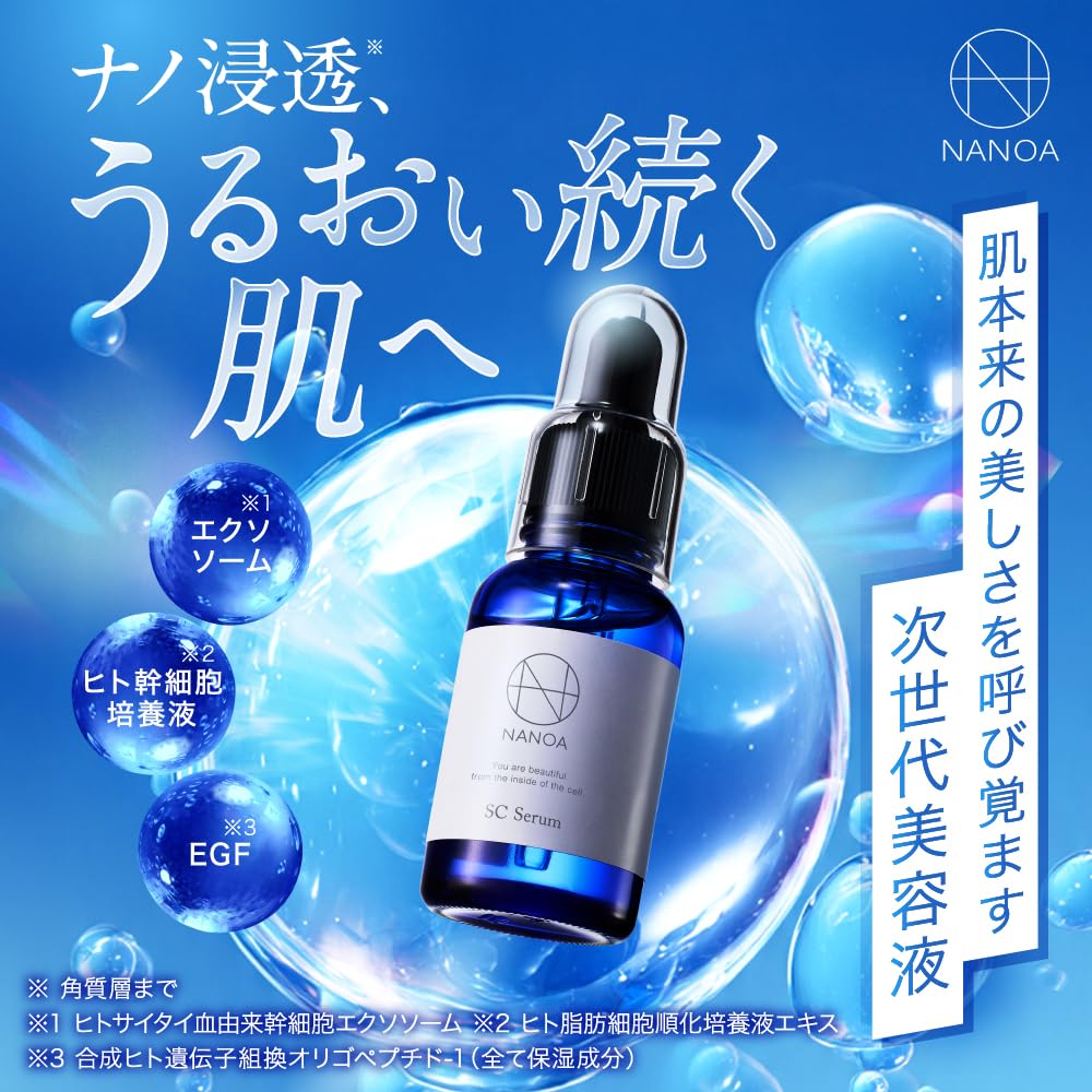 NANOA Sérum aux Cellules Souches Humaines 30ml pour Soin Anti-Âge