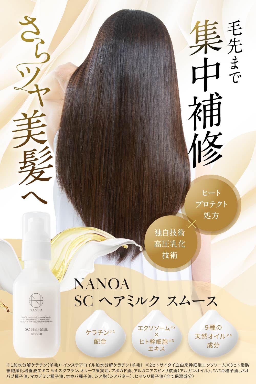 NANOA Hair Milk Leave-In Treatment 95g with Keratin and Exosomes