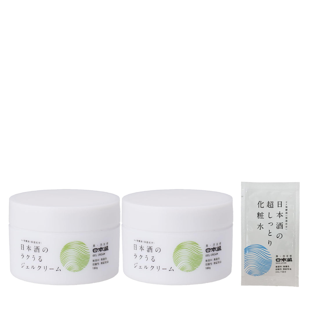 Nipponjou Moisturizing Gel Cream Set with Japanese Sake 180g x 2