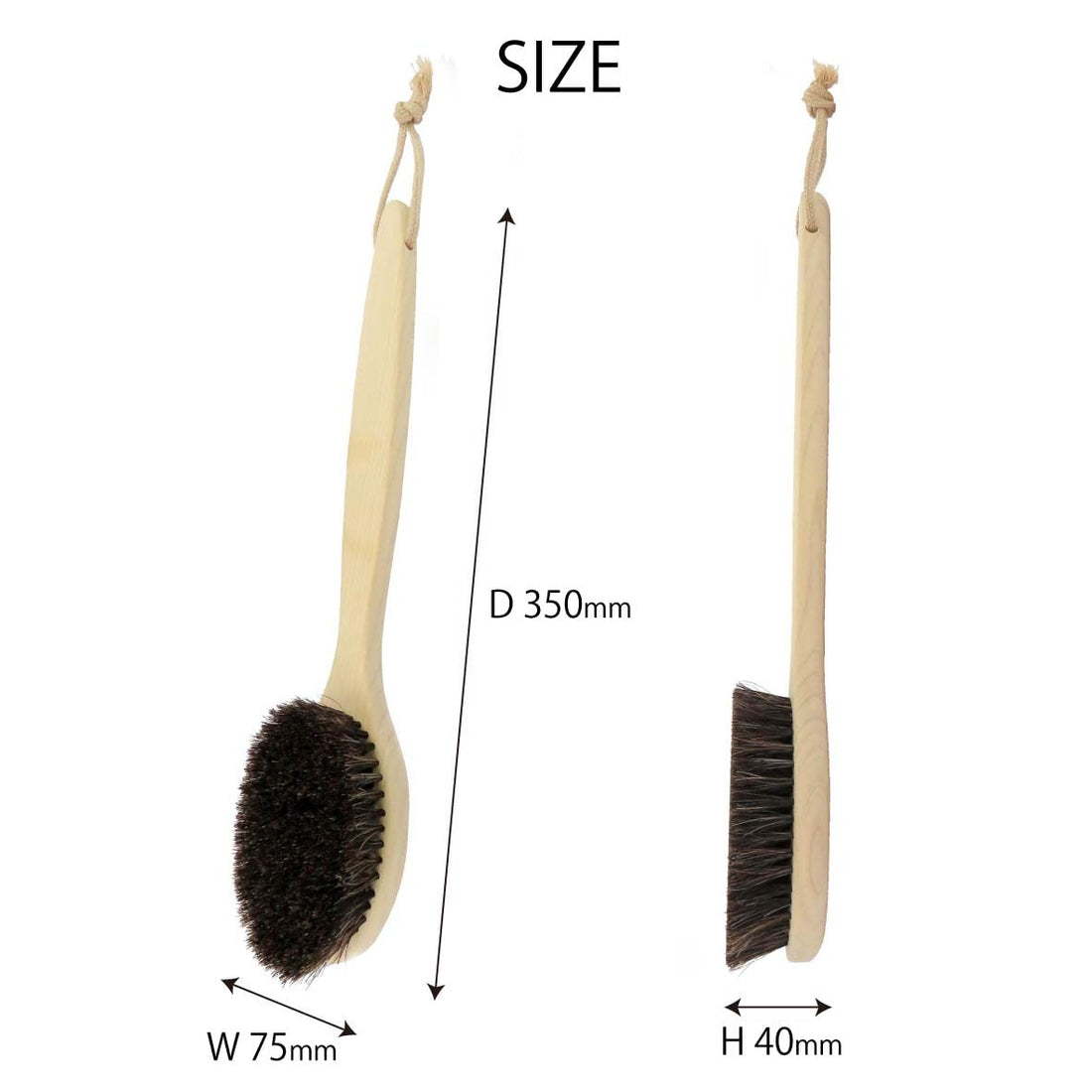Ohe Body Brush Natural Wood with Soft Horsehair for Gentle Cleansing