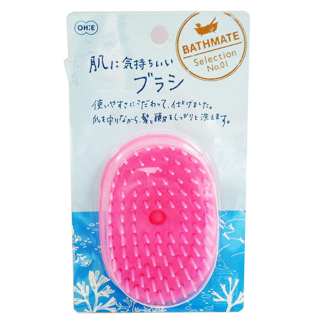 Ohe Shampoo Brush Pink Compact Design for Easy Hair Care
