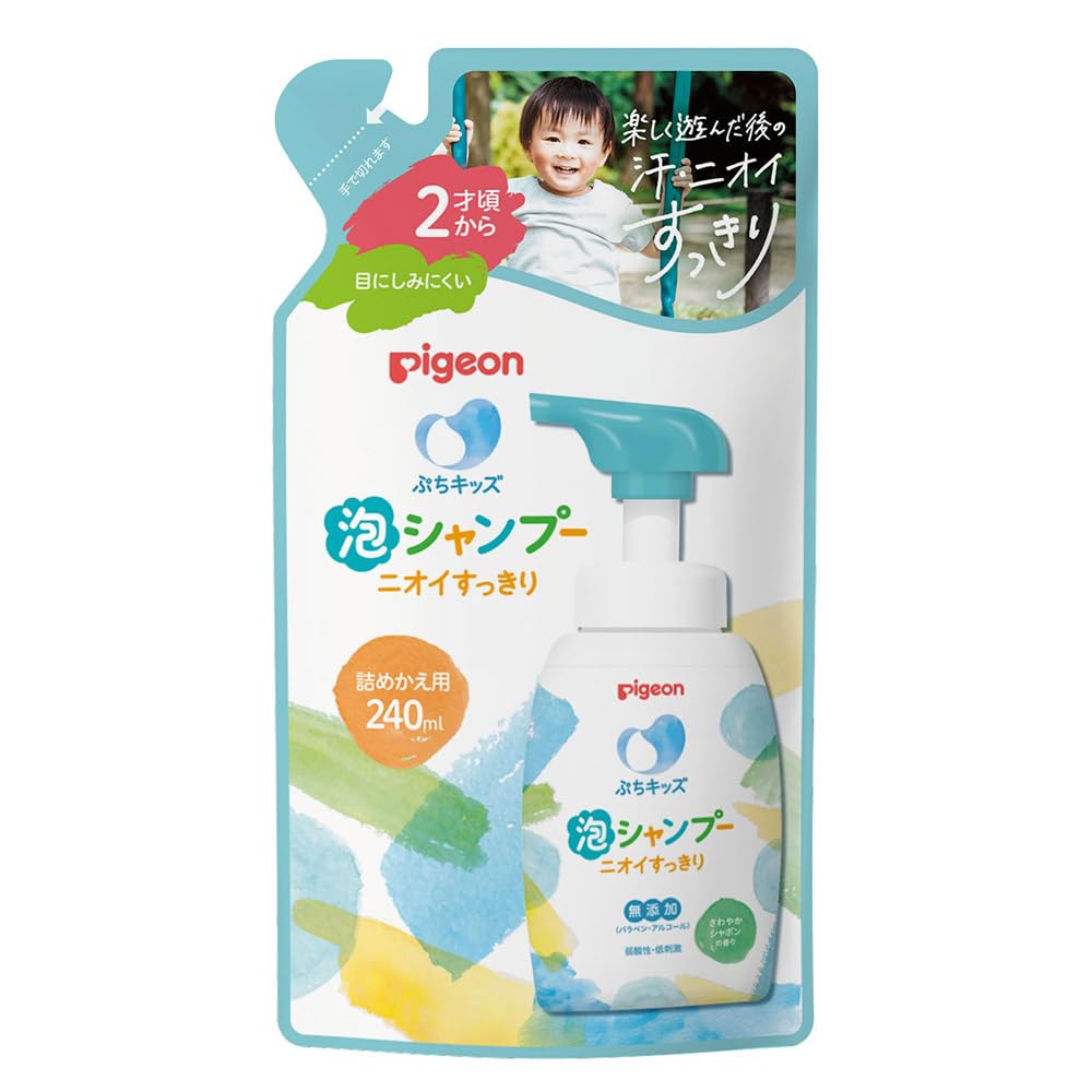 Pigeon Puchi Kids Foaming Shampoo, Odor-Cleansing, Soap Scent, Refill 240ml