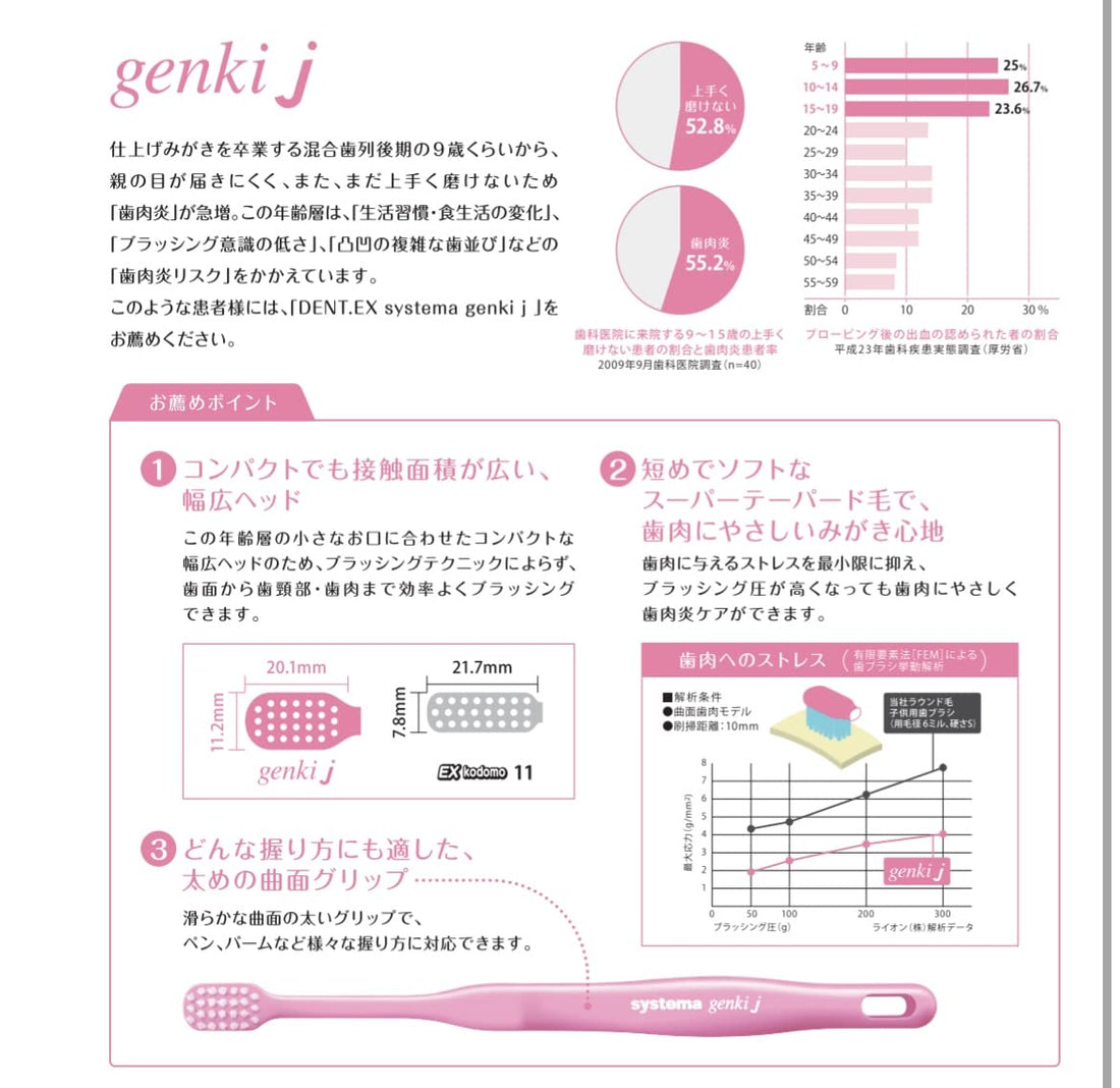 Raionshikazai Systema Genki J Toothbrush for Gentle Care
