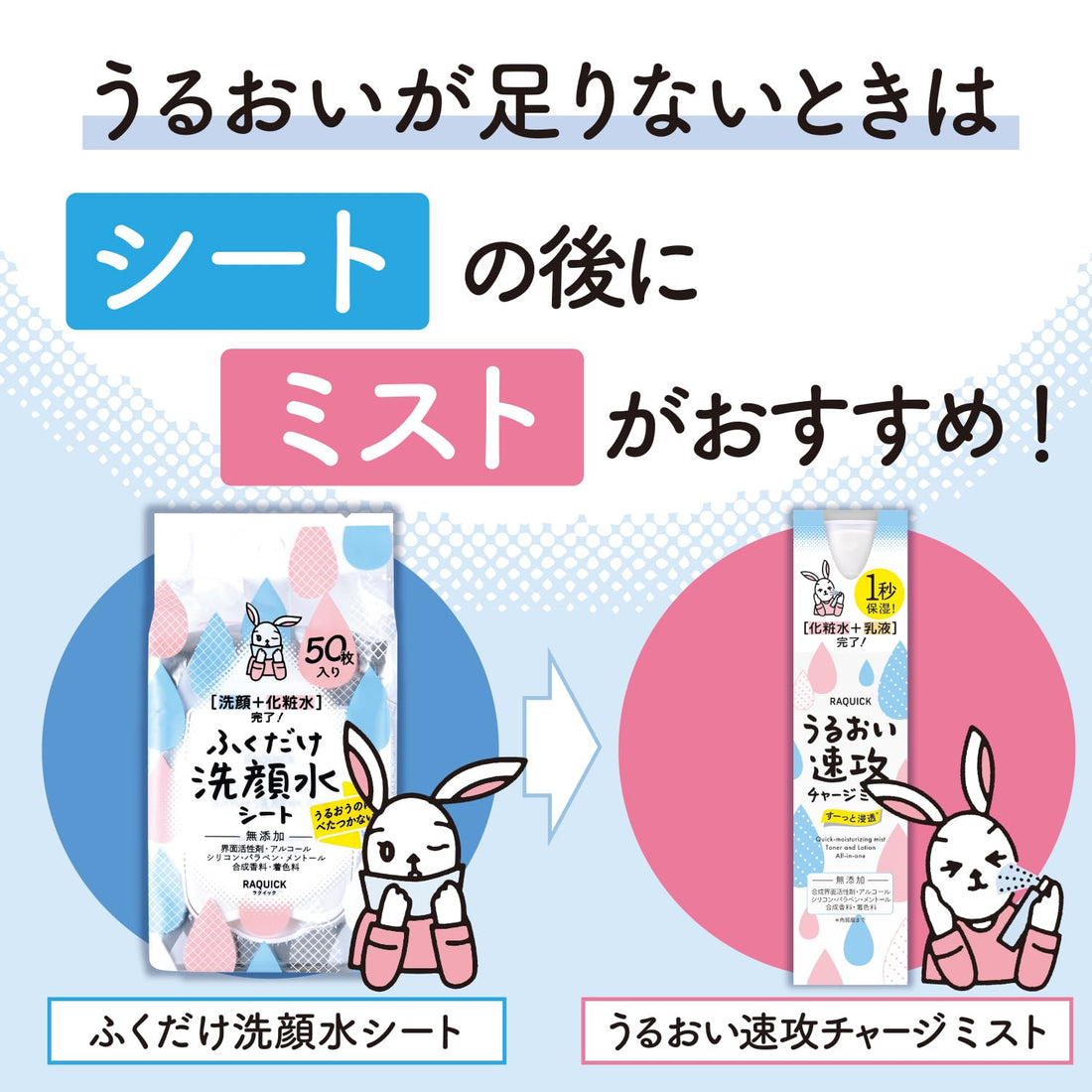 ラクイック Nettoyage et Hydratation - Pack de Lingettes et Brume