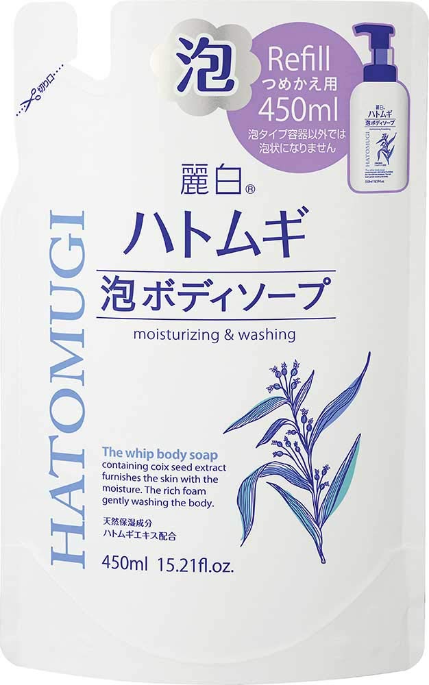 REIHAKU Hatomugi Foaming Body Soap 450ml for Gentle Cleansing
