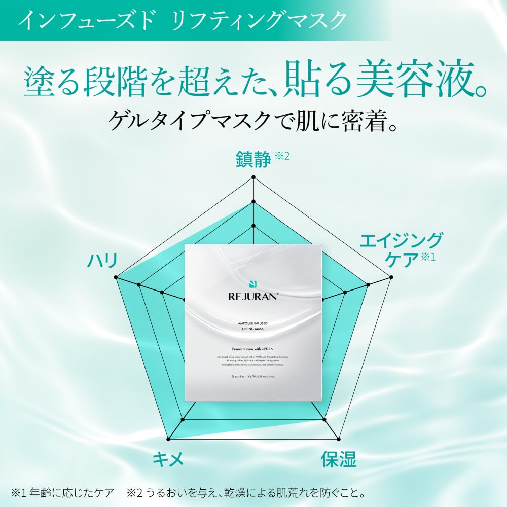 REJURAN Infused Lifting Mask 4 Sheets for Japanese Skincare
