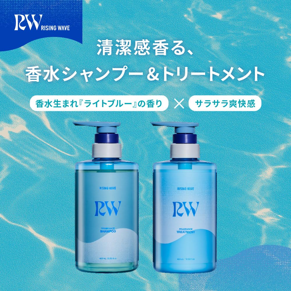 RISINGWAVE Fragrance Shampoo and Conditioner Set 460ml for Men