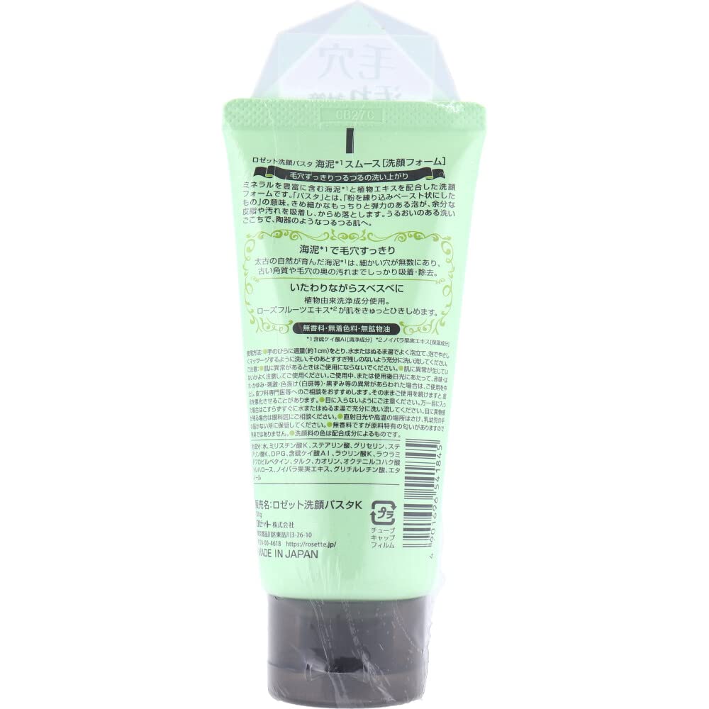 ROSETTE Cleansing Paste Sea Mud Smooth 120g for Japanese Skincare